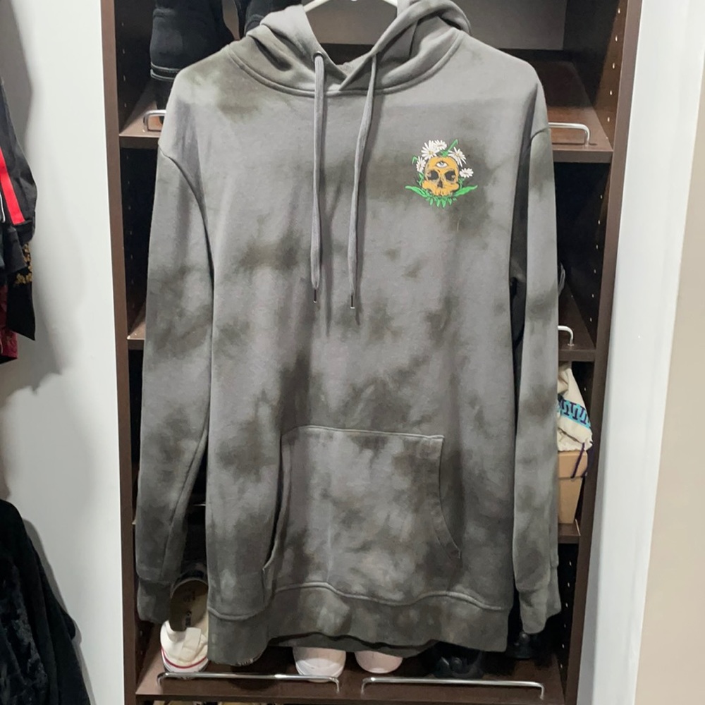 Empyre Jasmine Rose Skull Black Tie Dye Hoodie